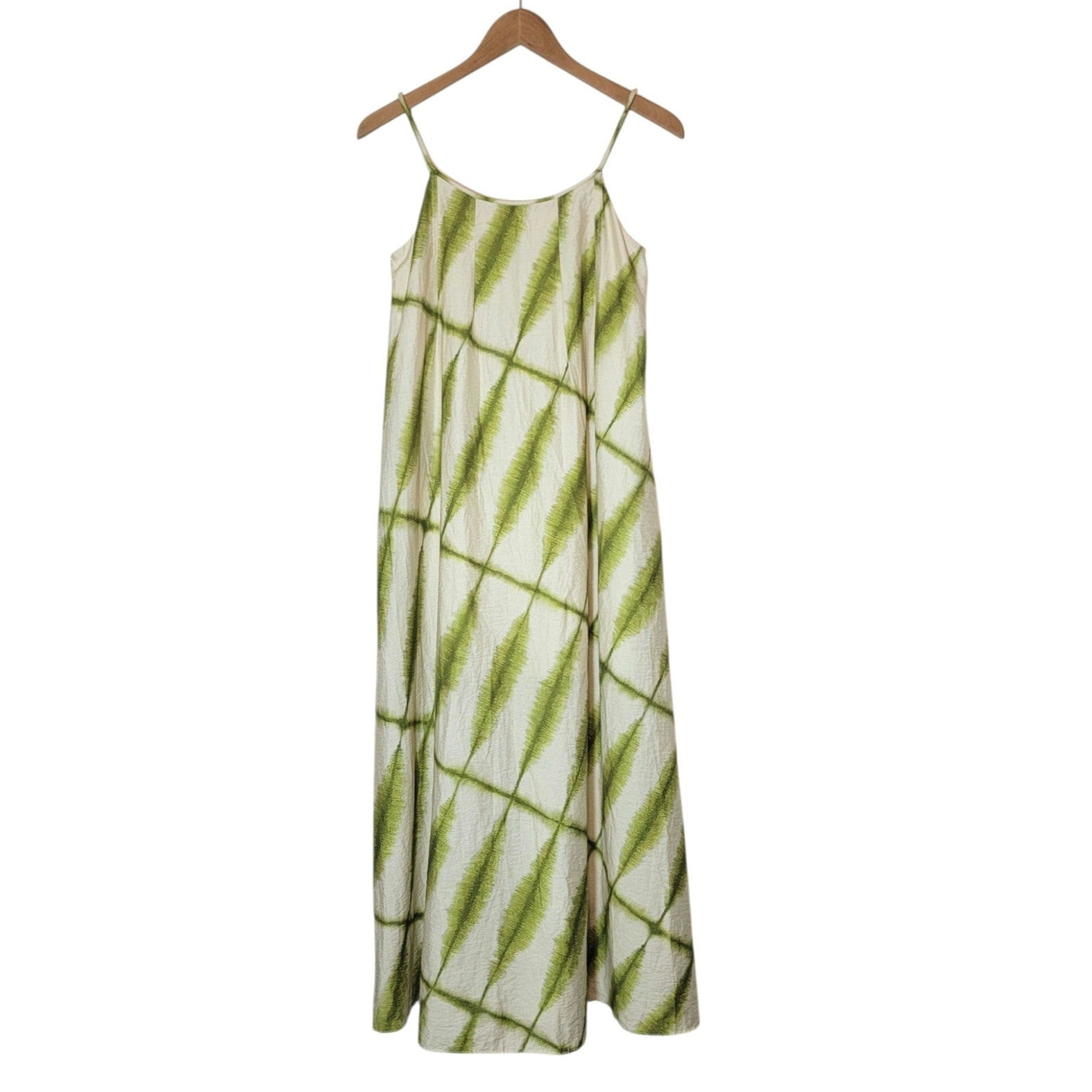 Urban Revivo Linen Blend Leaf Print Sleeveless Slip Maxi Dress Green Nwt Xs — image 2 of 8